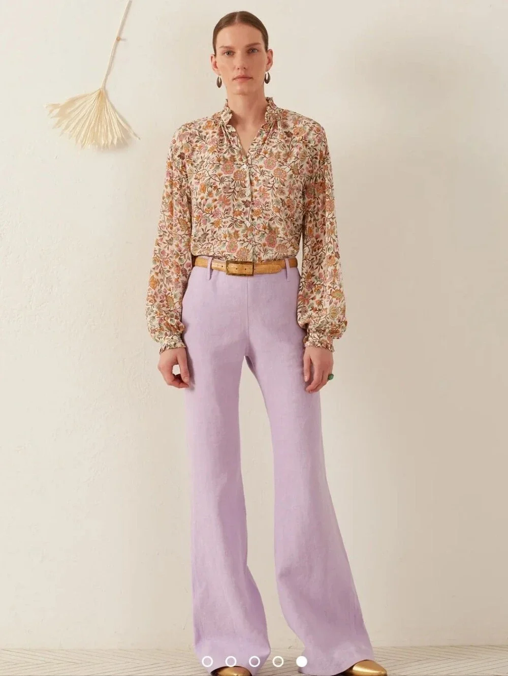 Alix Of Bohemia Lavender Wide-Leg Linen Pants